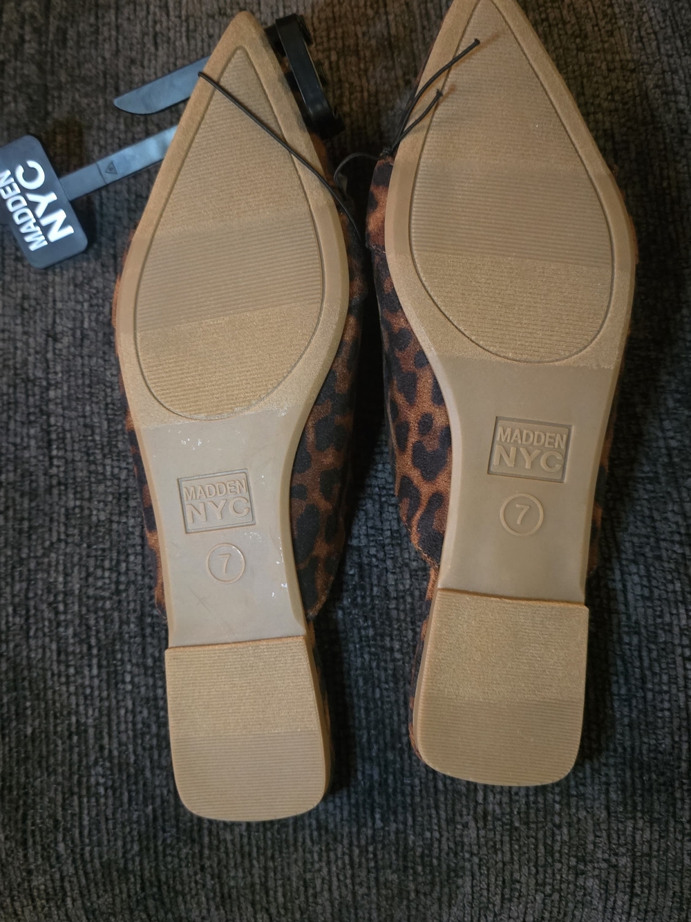 Madden NYC Leopard Print Pointed Toe Mules - Brown SIZE 7 - Picture 2 of 5